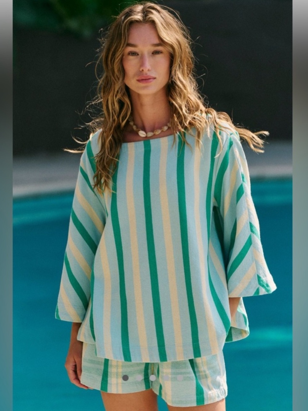 NWOT Free People Set The Tone Striped Top & Shorts Set